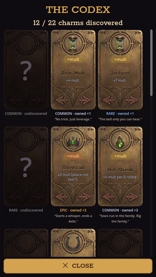 The Codex — collect every charm